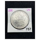 1889 UNC Morgan Silver Dollar Coin