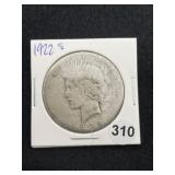 1922 S Peace Silver Dollar Coin