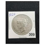 1924 Peace Silver Dollar Coin
