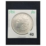 1900 AU Morgan Silver Dollar Coin