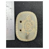 Turtle Effigy Engraved Gorget Indian Artifact Arro