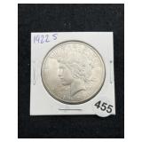 1922 S Peace Silver Dollar Coin
