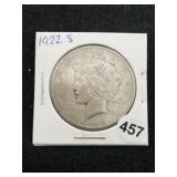1922 S Peace Silver Dollar Coin