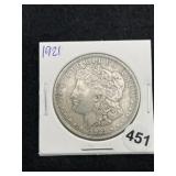 1921 Morgan Silver Dollar Coin