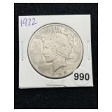 1922 Peace Silver Dollar Coin