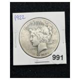 1922 Peace Silver Dollar Coin