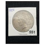 1922 Peace Silver Dollar Coin