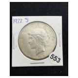 1922 S Peace Silver Dollar Coin