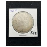 1921 D Morgan Silver Dollar Coin