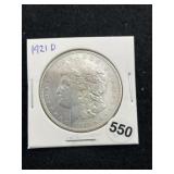1921 D Morgan Silver Dollar Coin