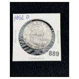 1952 D Franklin Half Dollar Silver Coin
