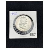 1953 Franklin Half Dollar Silver Coin