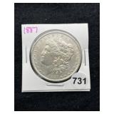 1887 Morgan Silver Dollar Coin