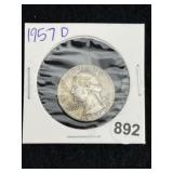1957 D Washington Quarter Coin