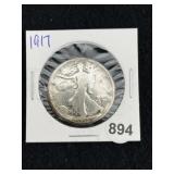 1917 Walking Liberty Half Dollar Silver Coin