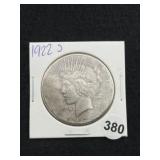1922 S Peace Silver Dollar Coin