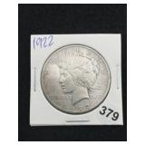 1922 Peace Silver Dollar Coin