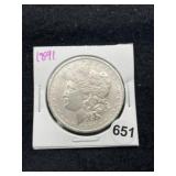 1891 Morgan Silver Dollar Coin