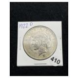 1922 D Peace Silver Dollar Coin