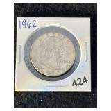 1962 Franklin Half Dollar Silver Coin