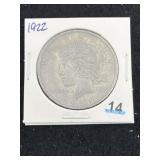 1922 Peace Silver Dollar Coin
