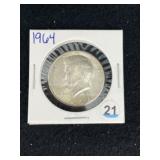 1964 Kennedy Half Dollar Silver Coin