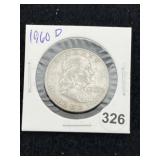 1960 D Franklin Half Dollar Silver Coin