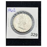 1962 Franklin Half Dollar Silver Coin
