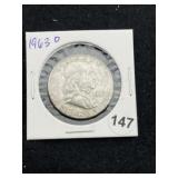 1963 D Franklin Half Dollar Silver Coin