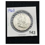 1963 Franklin Half Dollar Silver Coin