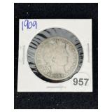 1909 Barber Half Dollar Silver Coin