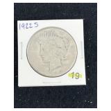 1922 S Peace Silver Dollar Coin