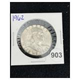 1962 Franklin Half Dollar Silver Coin