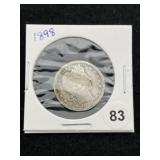 1898 Barber Quarter Coin