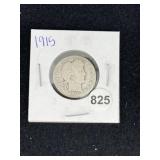 1915 Barber Quarter Coin