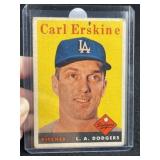 1958 Topps Carl Erskine Baseball Card
