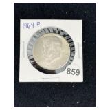 1964 D Kennedy Half Dollar Silver Coin