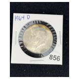1964 D Kennedy Half Dollar Silver Coin