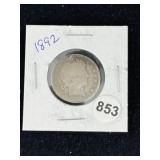 1892 Barber Quarter Coin
