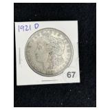 1921 D Morgan Silver Dollar Coin