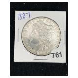 1887 Morgan Silver Dollar Coin