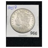 1921 D Morgan Silver Dollar Coin