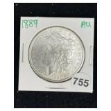 1889 AU Morgan Silver Dollar Coin