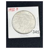 1922 S Peace Silver Dollar Coin