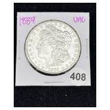 1889 UNC Morgan Silver Dollar Coin