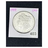 1889 UNC Morgan Silver Dollar Coin