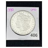 1880 UNC Morgan Silver Dollar Coin