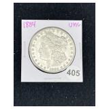 1884 UNC Morgan Silver Dollar Coin