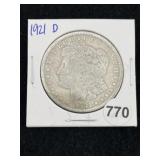 1921 D Morgan Silver Dollar Coin