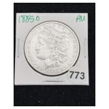 1885 O AU Morgan Silver Dollar Coin
